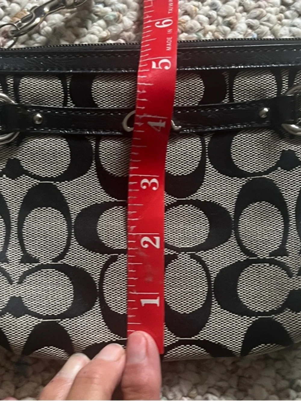 Coach Black and Cream Signature Jacquard Wristlet - Picture 5 of 6
